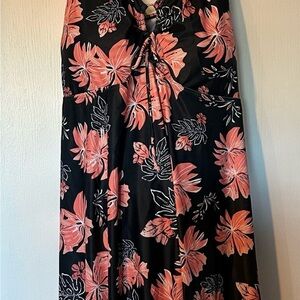 Floral Black and Pink Swim Dress-NEW